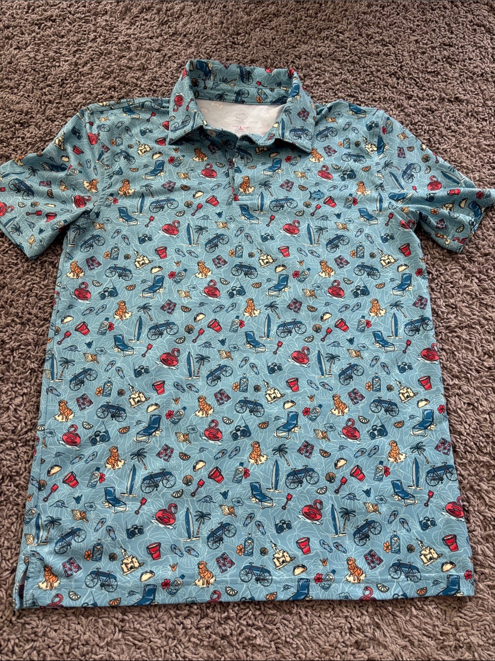 Boys Southern Tide Light Blue Beach Polo Shirt